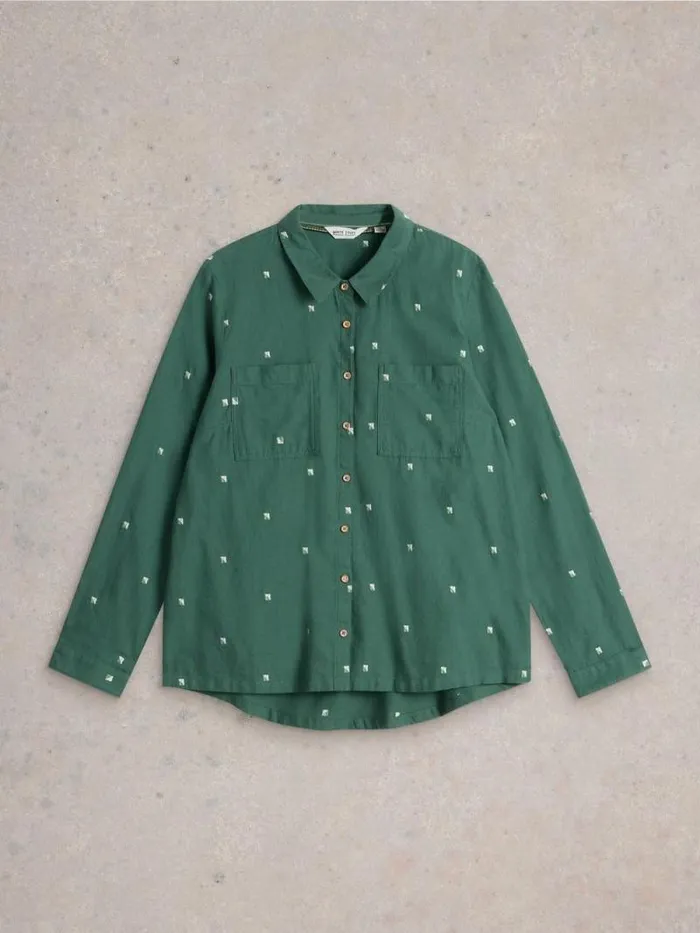 Women Sophie Organic Shirt Green Multi White Stuff Shirts and Blouses