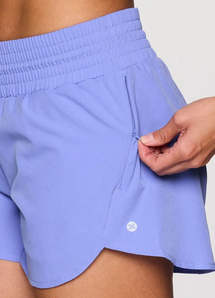 Women Step It Up Running Short Periwinkle RBX Active Shorts