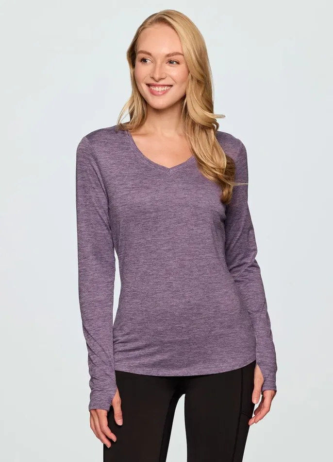Women Stratus Run It Out Tee Purple RBX Active Long Sleeve