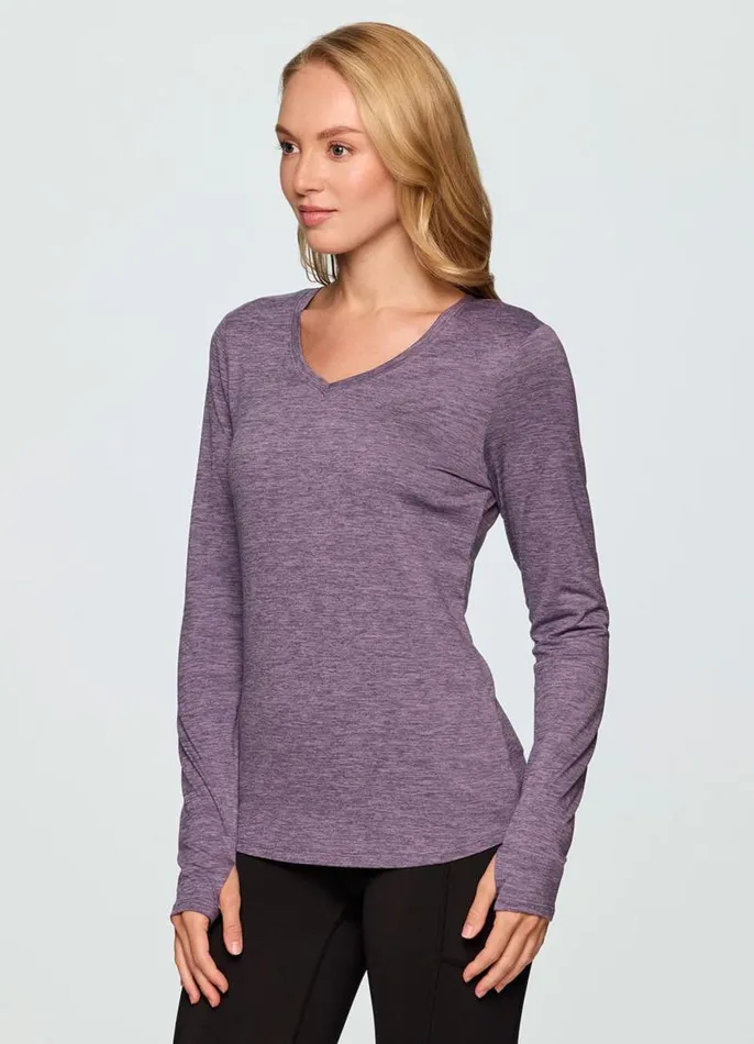 Women Stratus Run It Out Tee Purple RBX Active Long Sleeve