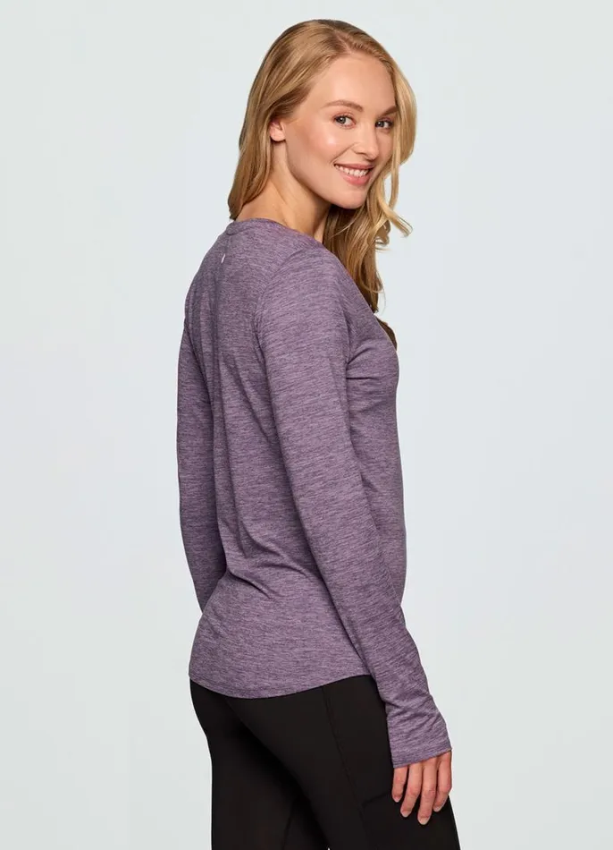 Women Stratus Run It Out Tee Purple RBX Active Long Sleeve