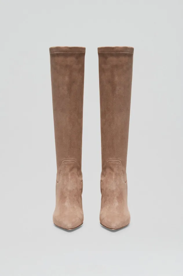 Women STRETCH BELOW THE KNEE BOOT 85 CAMELSUEDE Leather Scanlan Theodore