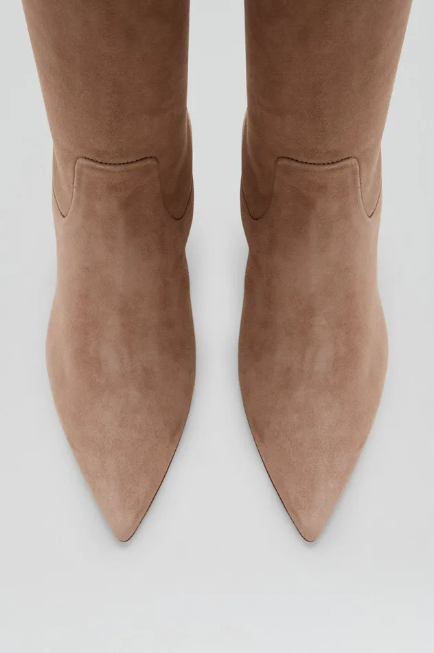 Women STRETCH BELOW THE KNEE BOOT 85 CAMELSUEDE Leather Scanlan Theodore