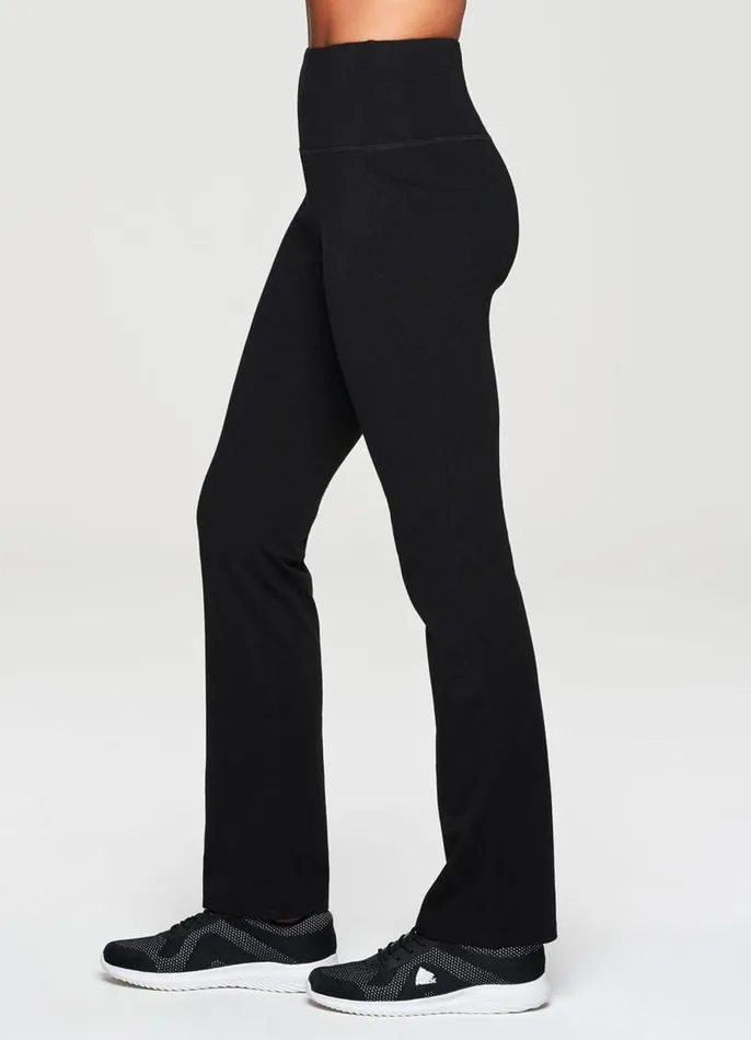 Women Studio Tummy Control Bootcut Pant Black RBX Active Pants