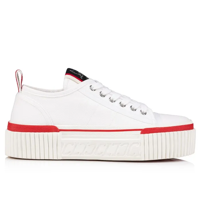 Women Super Pedro 40mm Sneakers 8211 Olona Canva 8211 White Christian Louboutin Sneakers
