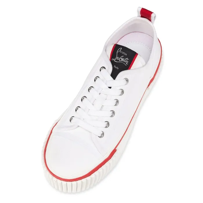 Women Super Pedro 40mm Sneakers 8211 Olona Canva 8211 White Christian Louboutin Sneakers