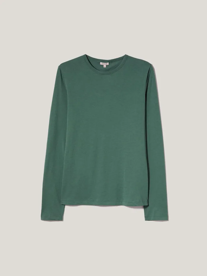 Women Supima Cotton Long Sleeve Tee Frozen Pine Jigsaw Pyjamas and Loungewear