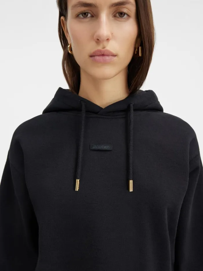 Women Sweatshirts and Joggings JACQUEMUS The Gros Grain Hoodie Black Women Sweatshirts and Joggings JACQUEMUS The Gros Grain Hoodie Black