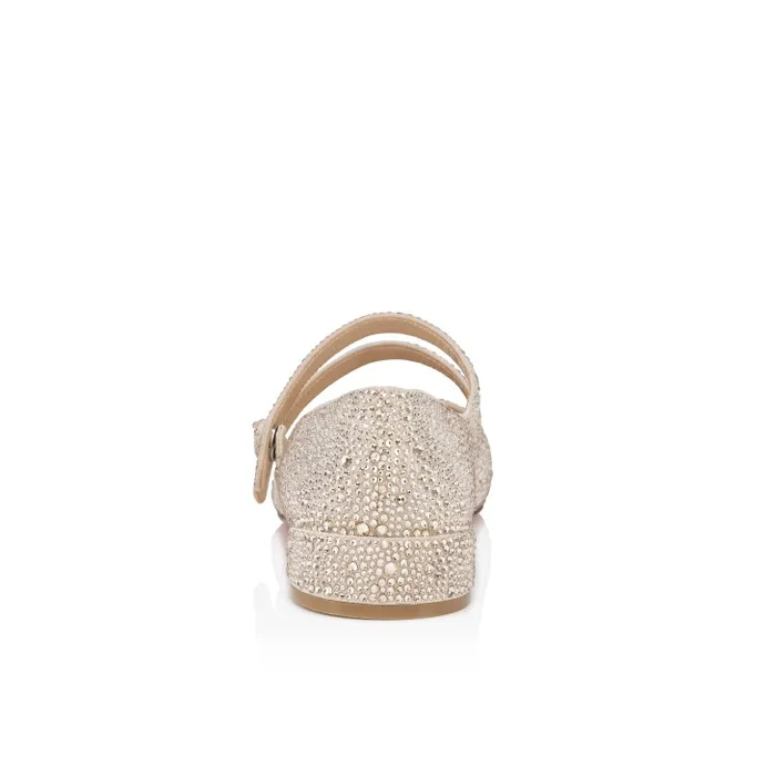 Women Sweet Jane Strass Ballerinas 8211 Veau Velours And Strass 8211 Nude 1 Christian Louboutin Flats and Loafers