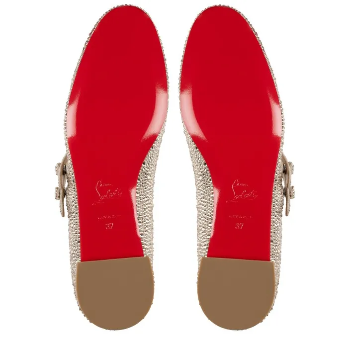 Women Sweet Jane Strass Ballerinas 8211 Veau Velours And Strass 8211 Nude 1 Christian Louboutin Flats and Loafers
