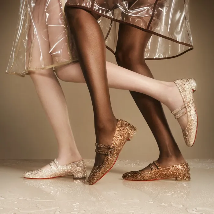 Women Sweet Jane Strass Ballerinas 8211 Veau Velours And Strass 8211 Nude 1 Christian Louboutin Flats and Loafers