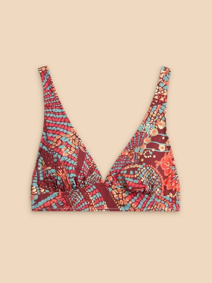 Women Tabitha Bikini Top Red Print White Stuff Swimwear