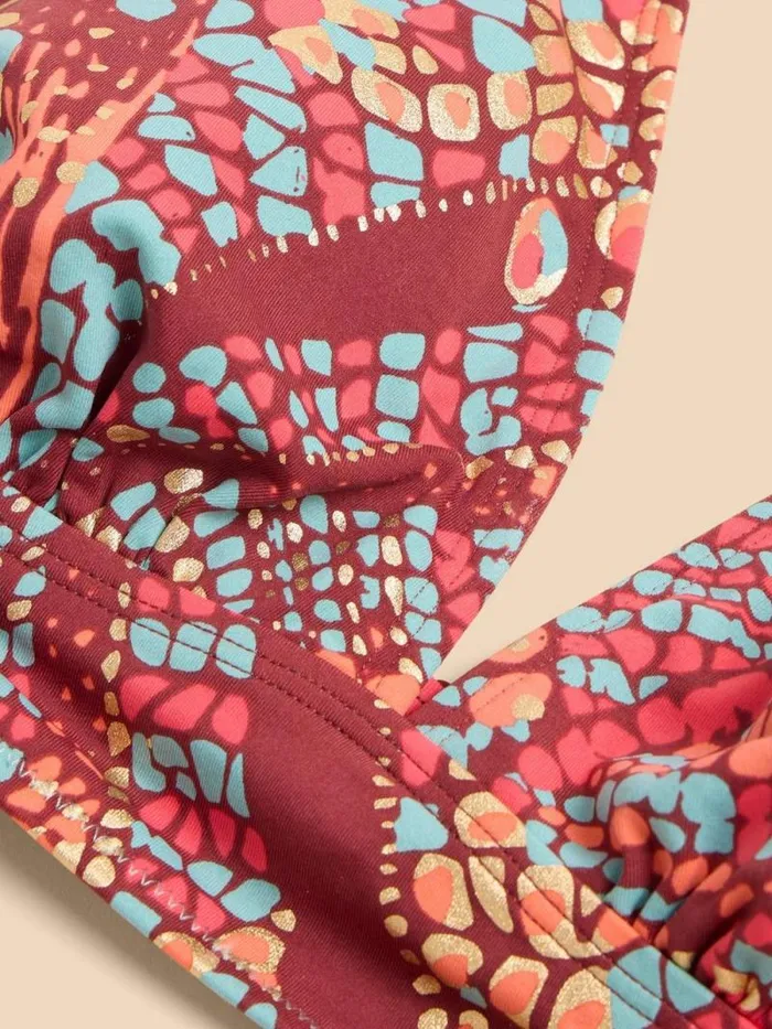 Women Tabitha Bikini Top Red Print White Stuff Swimwear