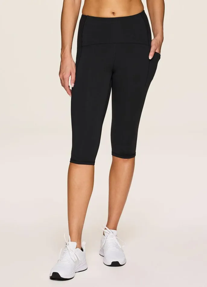 Women Tech Flex Ultra Hold Cropped Capri Black RBX Active Capris
