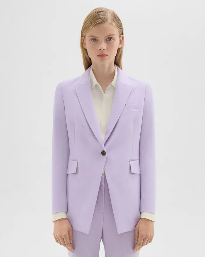 Women Theory Blazers Jackets Etiennette Blazer In Good Wool Lilac Sky