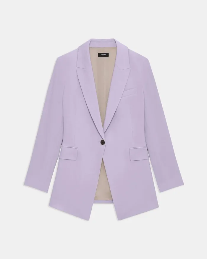 Women Theory Blazers Jackets Etiennette Blazer In Good Wool Lilac Sky