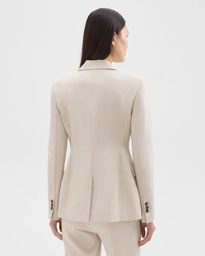 Women Theory Blazers Jackets Sculpted Blazer In Stretch CottonBlend New Sand