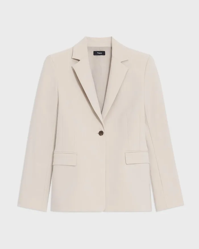 Women Theory Blazers Jackets Sculpted Blazer In Stretch CottonBlend New Sand