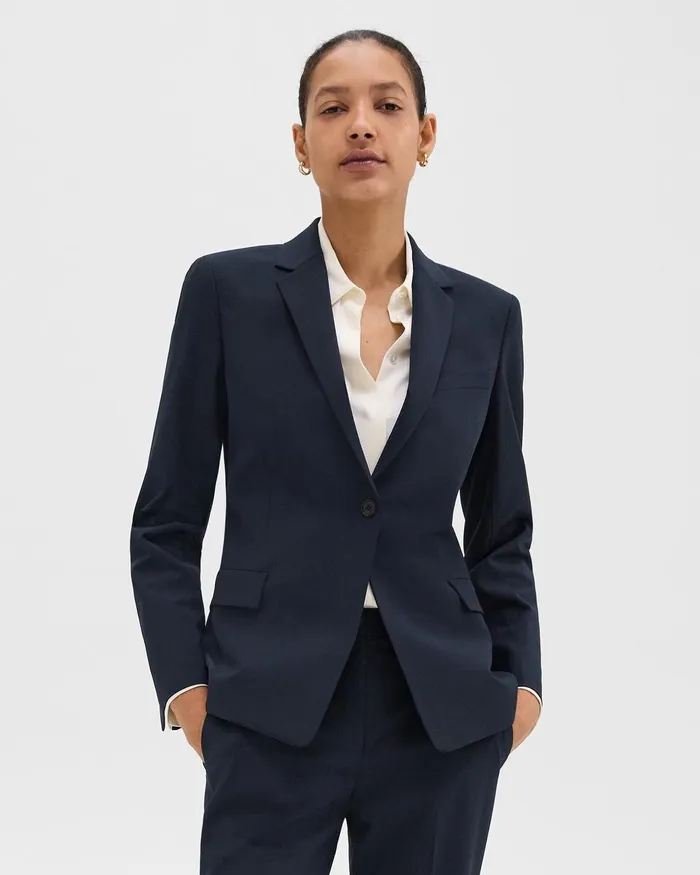 Women Theory Blazers Jackets Slim Blazer In Good Wool Nocturne Navy