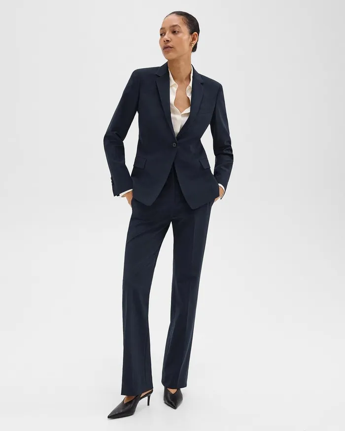 Women Theory Blazers Jackets Slim Blazer In Good Wool Nocturne Navy