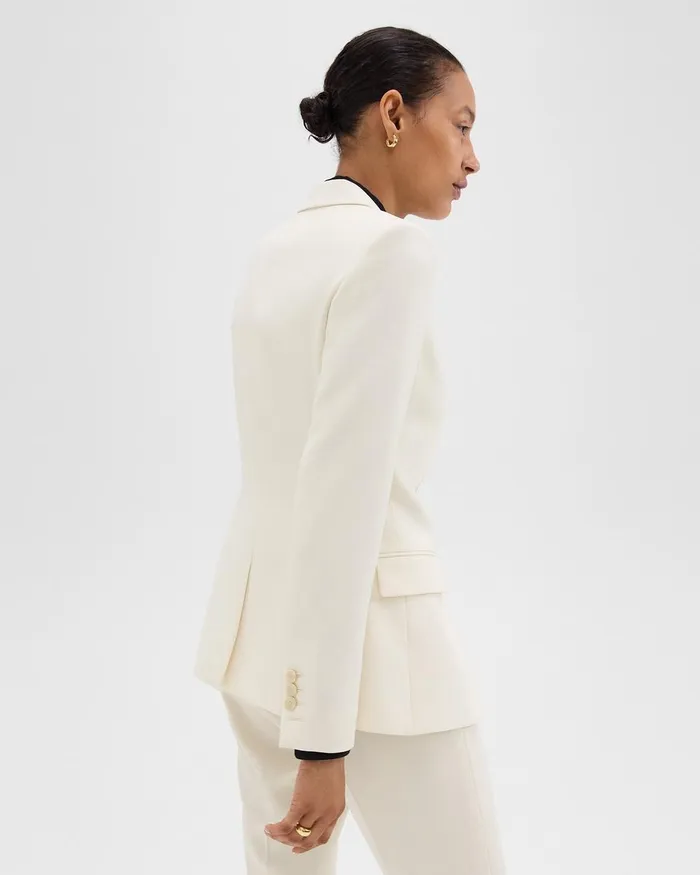 Women Theory Blazers Jackets Staple Blazer In Admiral Crepe Rice