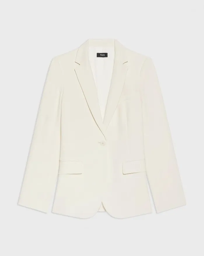 Women Theory Blazers Jackets Staple Blazer In Admiral Crepe Rice
