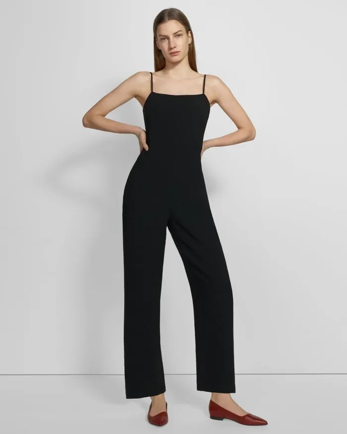 Women Theory Pants Cami Jumpsuit In Admiral Crepe Black