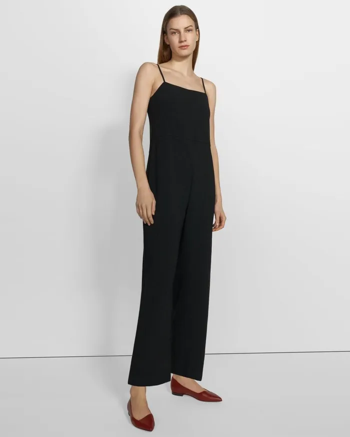 Women Theory Pants Cami Jumpsuit In Admiral Crepe Black