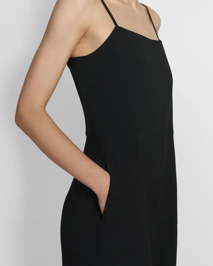 Women Theory Pants Cami Jumpsuit In Admiral Crepe Black
