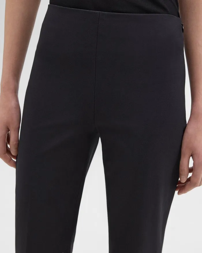 Women Theory Pants Cropped Kick Pant In Stretch CottonBlend Black