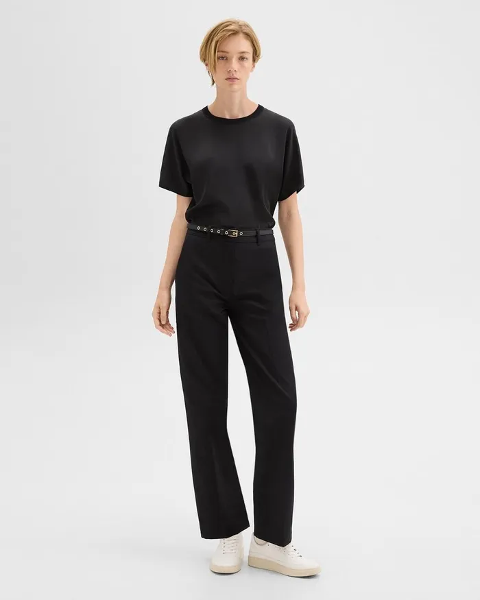 Women Theory Pants Straight Pant In Gabardine Black