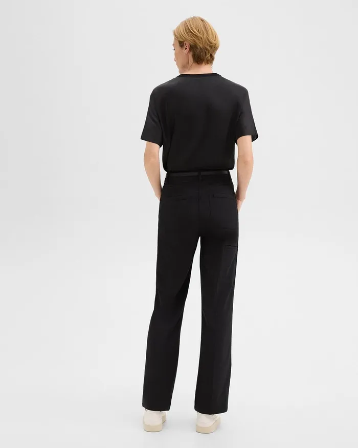 Women Theory Pants Straight Pant In Gabardine Black