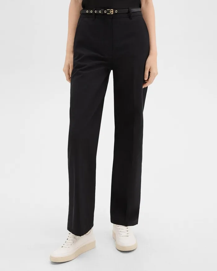 Women Theory Pants Straight Pant In Gabardine Black