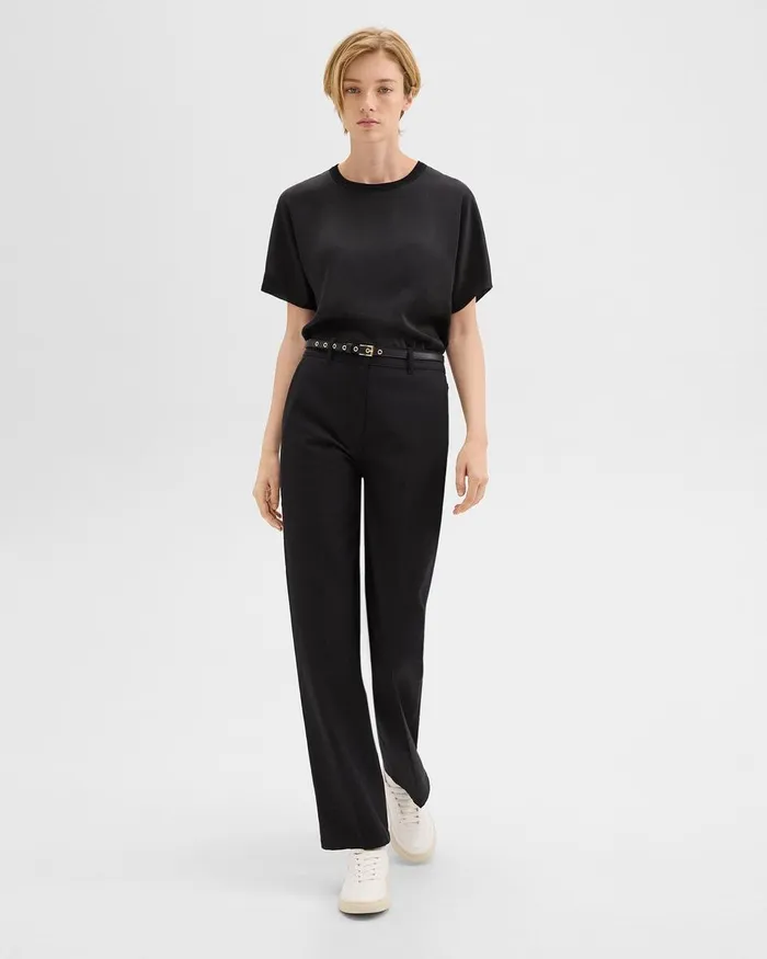 Women Theory Pants Straight Pant In Gabardine Black