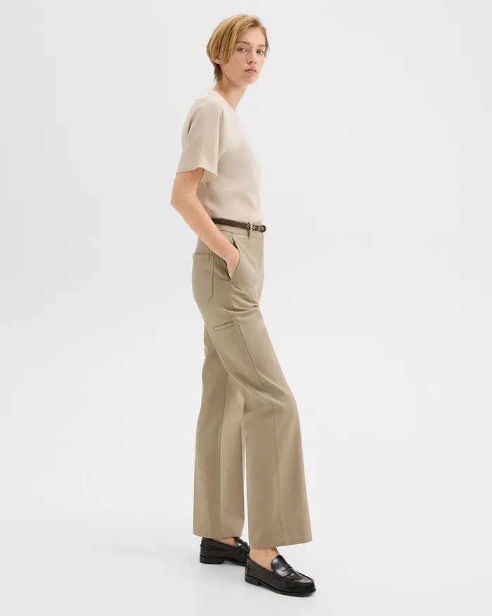Women Theory Pants Straight Pant In Gabardine Light Pavement