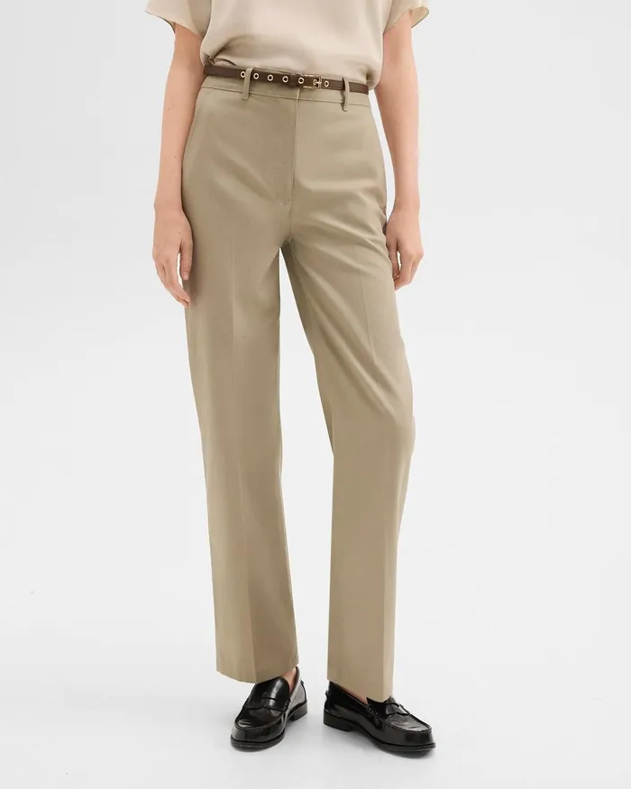 Women Theory Pants Straight Pant In Gabardine Light Pavement