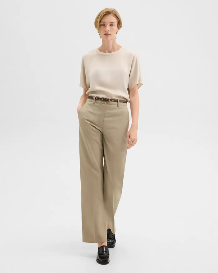 Women Theory Pants Straight Pant In Gabardine Light Pavement