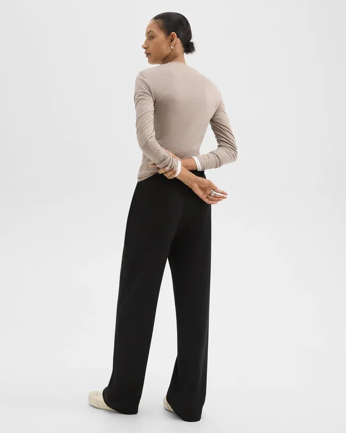 Women Theory Pants Track Pant In DoubleKnit Jersey Black