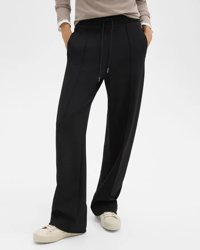 Women Theory Pants Track Pant In DoubleKnit Jersey Black