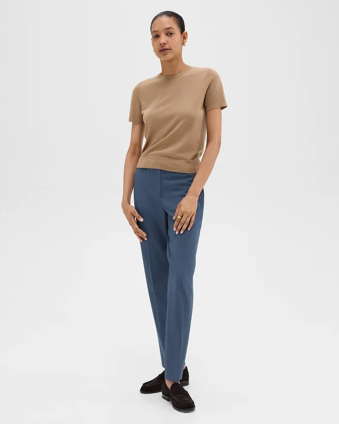 Women Theory Pants Treeca Full Length Pant In Good Wool Ash Blue