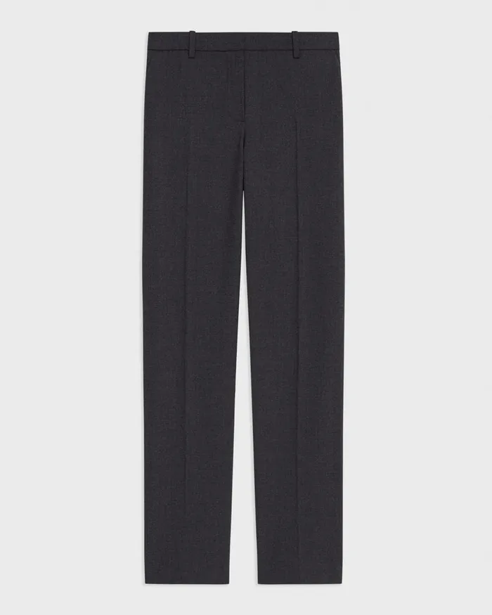 Women Theory Pants Treeca Full Length Pant In Good Wool Charcoal Melange
