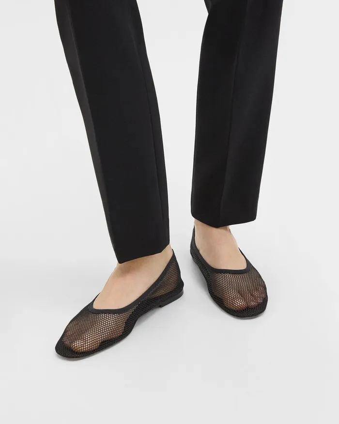 Women Theory Shoes Ballet Flat In Mesh Black