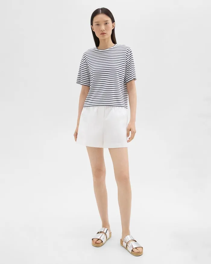 Women Theory Shorts Boxer Short In Good Cotton White