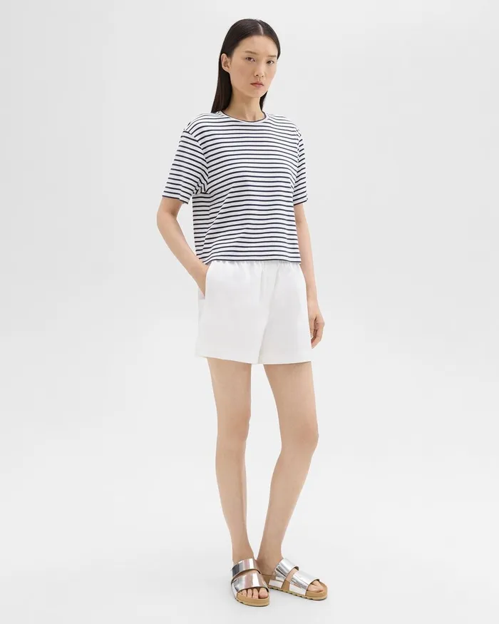Women Theory Shorts Boxer Short In Good Cotton White