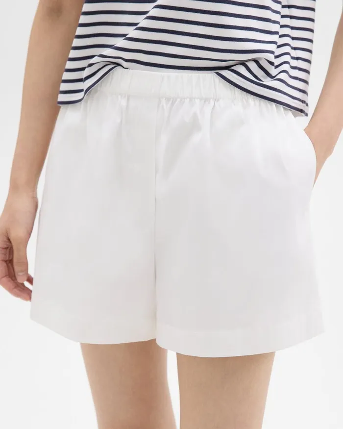 Women Theory Shorts Boxer Short In Good Cotton White