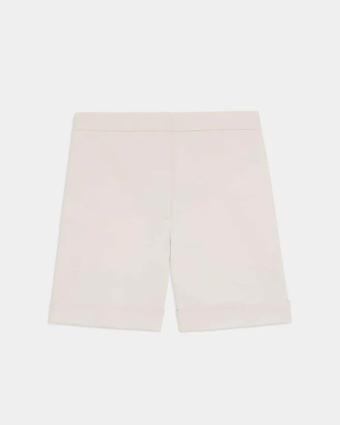 Women Theory Shorts Cuffed Short In Stretch Cotton Twill Sand
