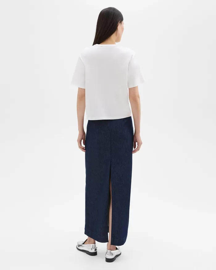 Women Theory Skirts Maxi Trouser Skirt In Denim Indigo