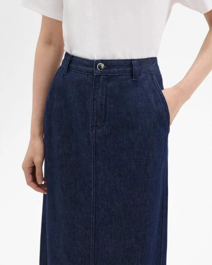 Women Theory Skirts Maxi Trouser Skirt In Denim Indigo