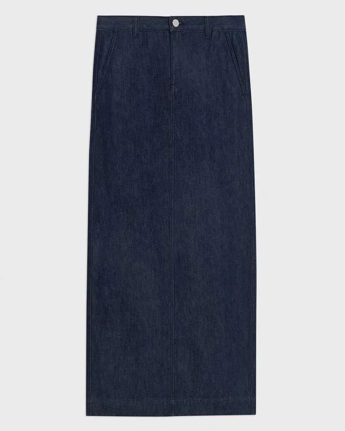 Women Theory Skirts Maxi Trouser Skirt In Denim Indigo
