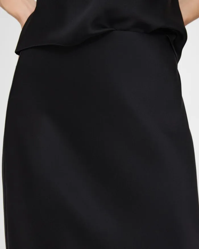 Women Theory Skirts Slip Skirt In Satin Black